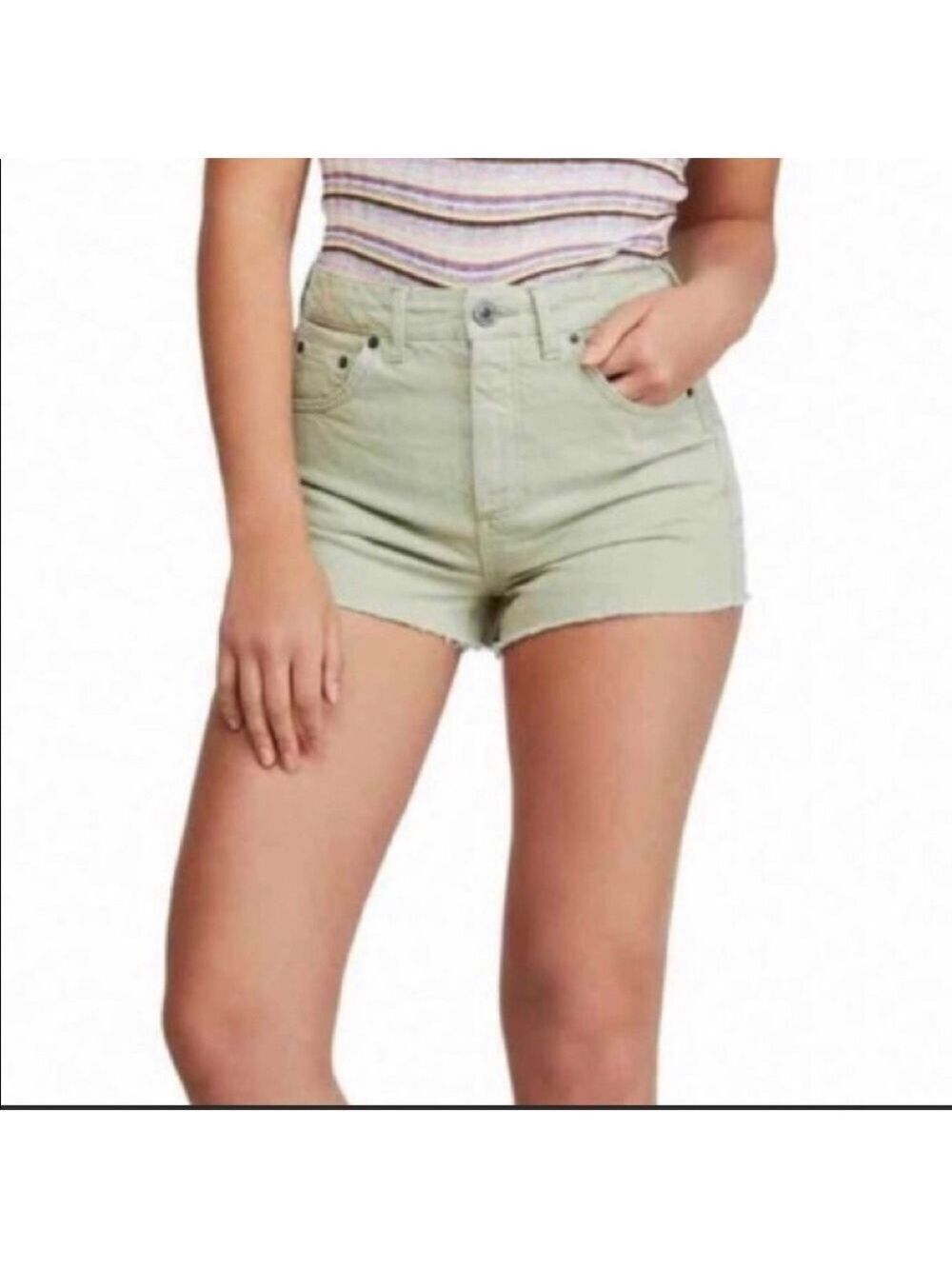 BDG Urban Outfitters Mom High Waist Denim Short Green Size 31